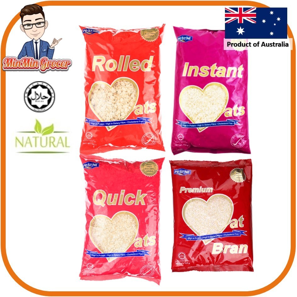 PRISTINE Oat Bran 500g/Quick Oats 750g/Instant Oats 750g/Rolled Oats 750g Shopee Malaysia