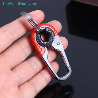 Men's Keychain Hook Stainless Steel Buckle Outdoor Carabiner Climbing Tool  Double Ring Car Fishing Key Ring Car Accessories