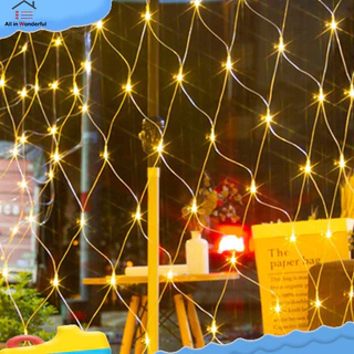 Outdoor Fishing Net Curtain Mesh Fairy Lights, Garden Decoration