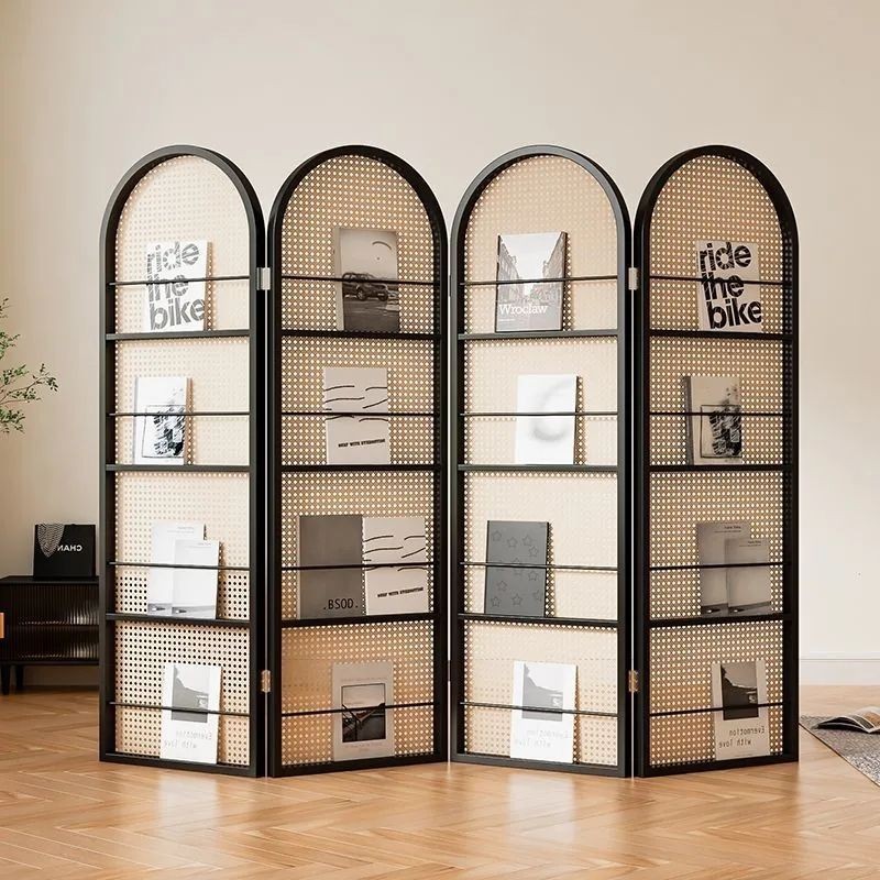 Japanese Rattan Screen Partition Living Room Solid Wood Foldable ...