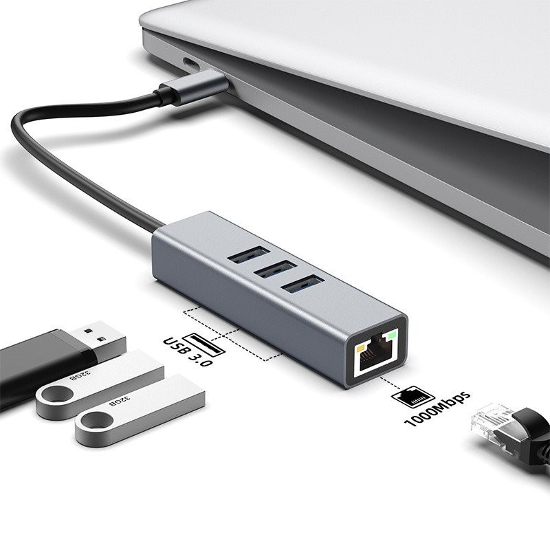 Usb HUB Network Card Docking Station Gigabit 3.0 Network HUB typec ...