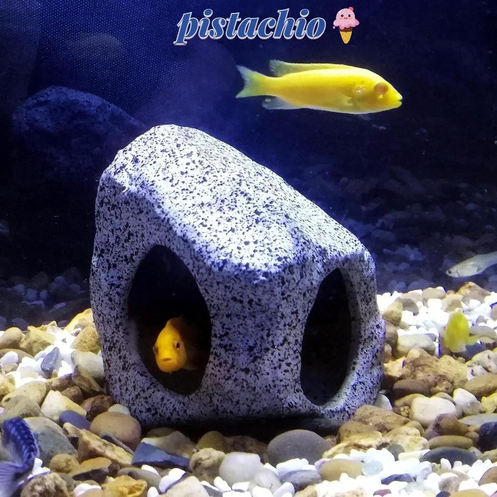 Abaodam Betta Fish Cave - Coffee Color Ceramic Aquarium Hideaway