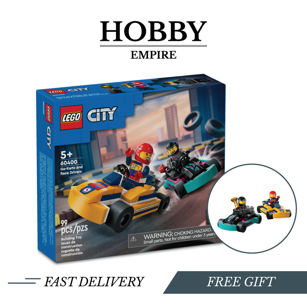 LEGO City 60400 Go-Karts and Race Drivers *Original LEGO + Extra Bubble ...