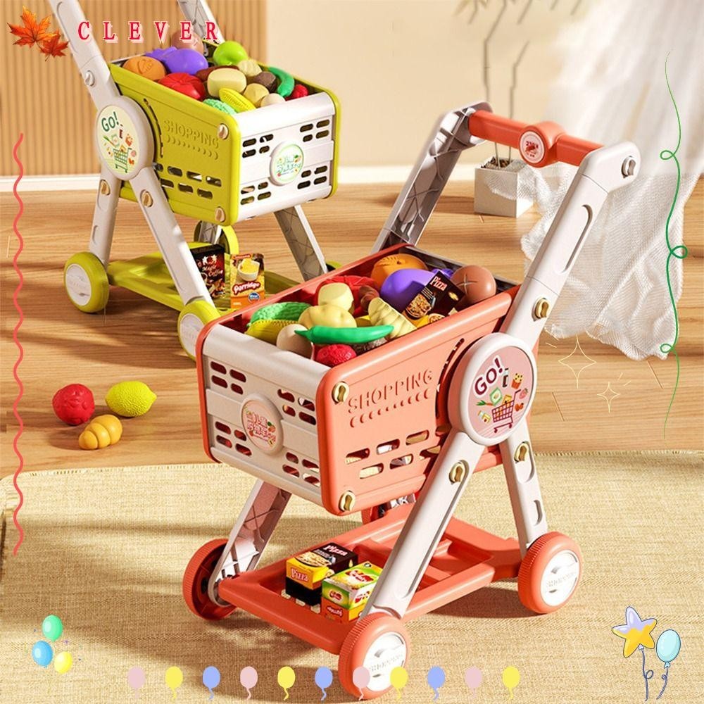 Clever Supermarket Trolley Pretend Play Toy Plastic Simulation