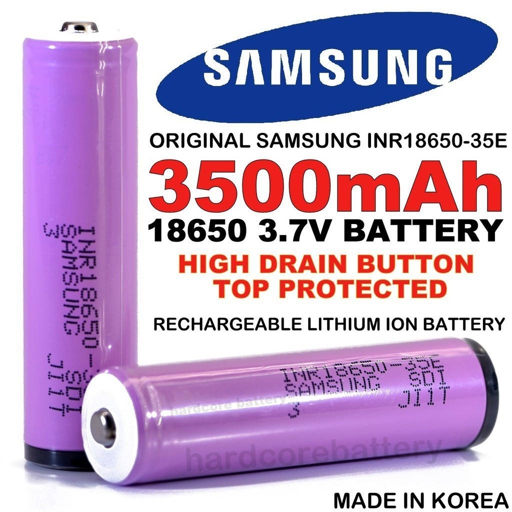 ORIGINAL Samsung INR 18650 35E 3500mAh Rechargeable Lithium ion 3.7V Li ...