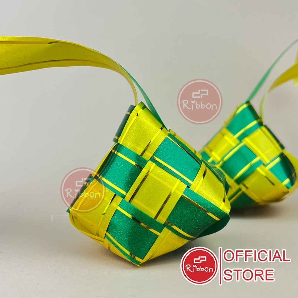 1 Ketupat Gold Trim Ribbon 6,5cm Eid Al-Fitr Parcel Decoration | Shopee ...