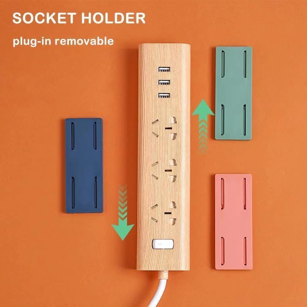 Socket Extension Holder Plug Holder Organizer Storage Wall Mounted ...