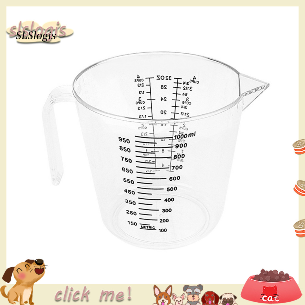 SGW_ 150ml/300ml/600ml/1000ml Measure Liquid Jug Transparent Ergonomic ...