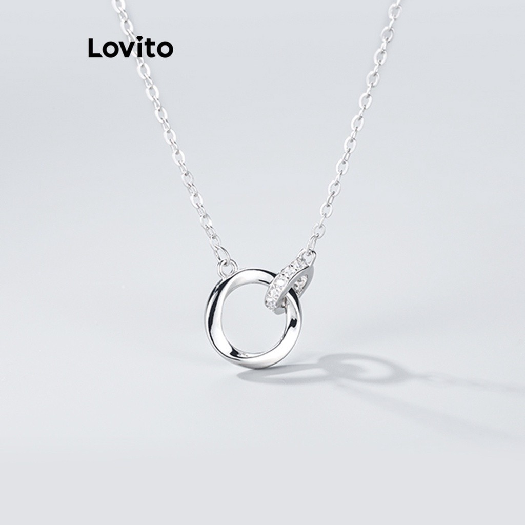 Lovito Elegant Plain Basic Hypoallergenic S925 Silver Plated Gift With