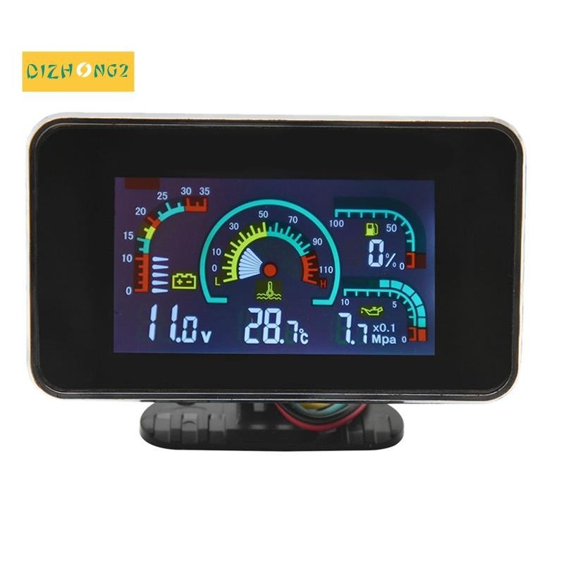 4 In 1 LCD 12V 24V Oil Pressure Voltmeter LCD Digital Oil Pressure