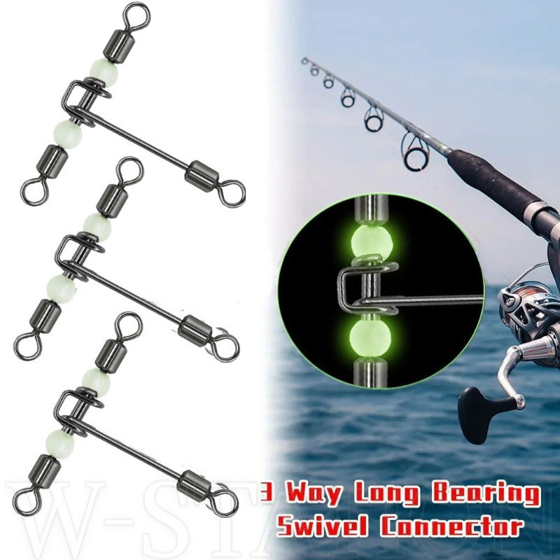 10pcs Fishing Swivels 3-way Fishing Rolling Swivel With Cross Lock