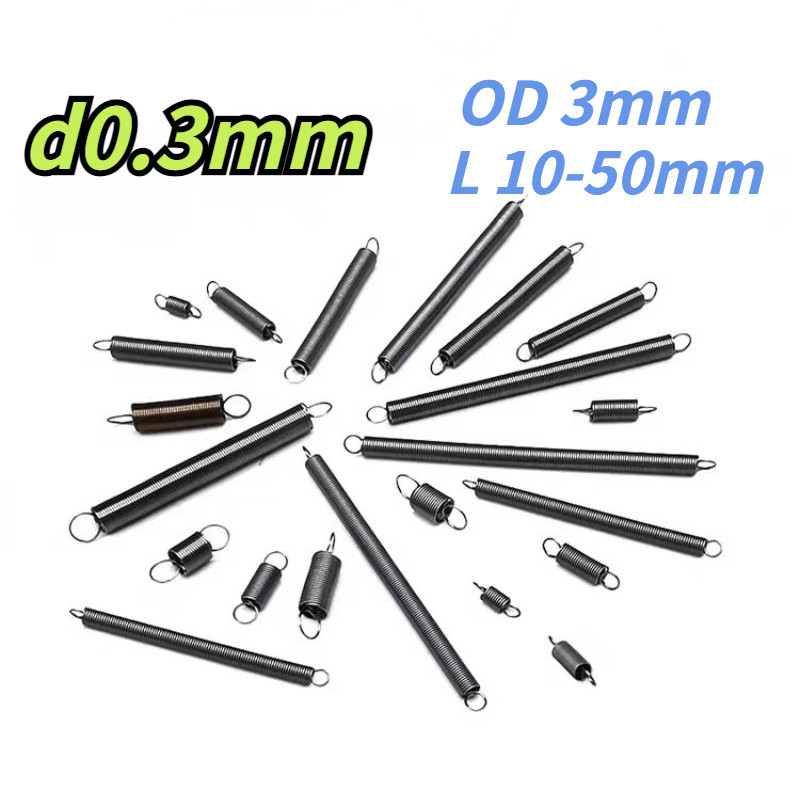 [COD] Customizable Small Tension Spring d0.3mm OD3mm L10-50mm Hooked ...