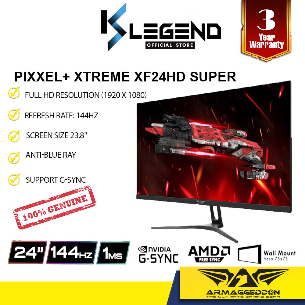 Armaggeddon Pixxel+ Xtreme XF24HD Super Gaming Monitor with 144hz