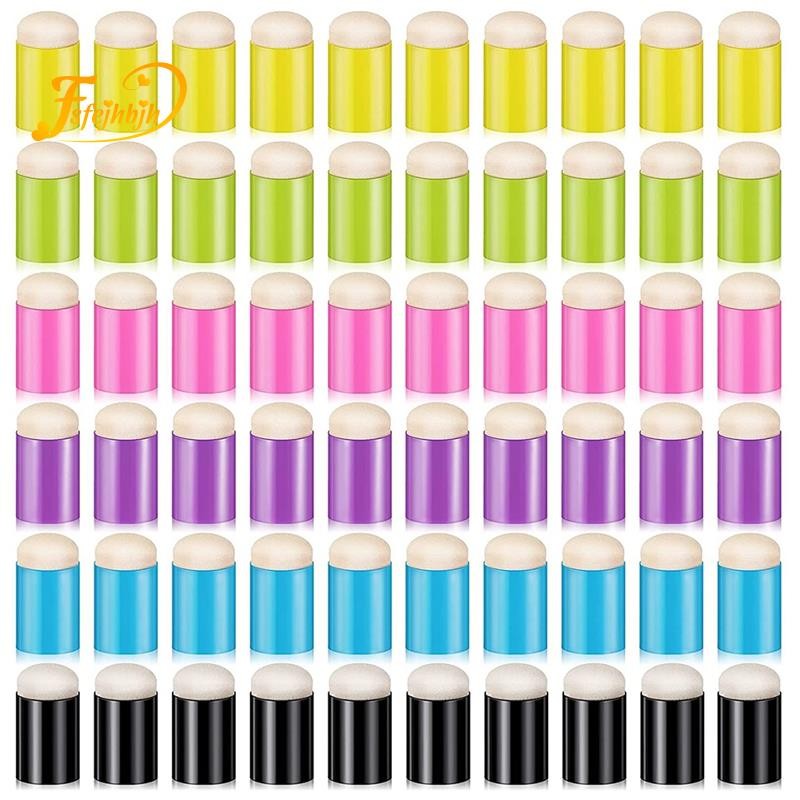 60 Pieces Finger Sponge Daubers Finger Painting Sponge Craft Drawing ...