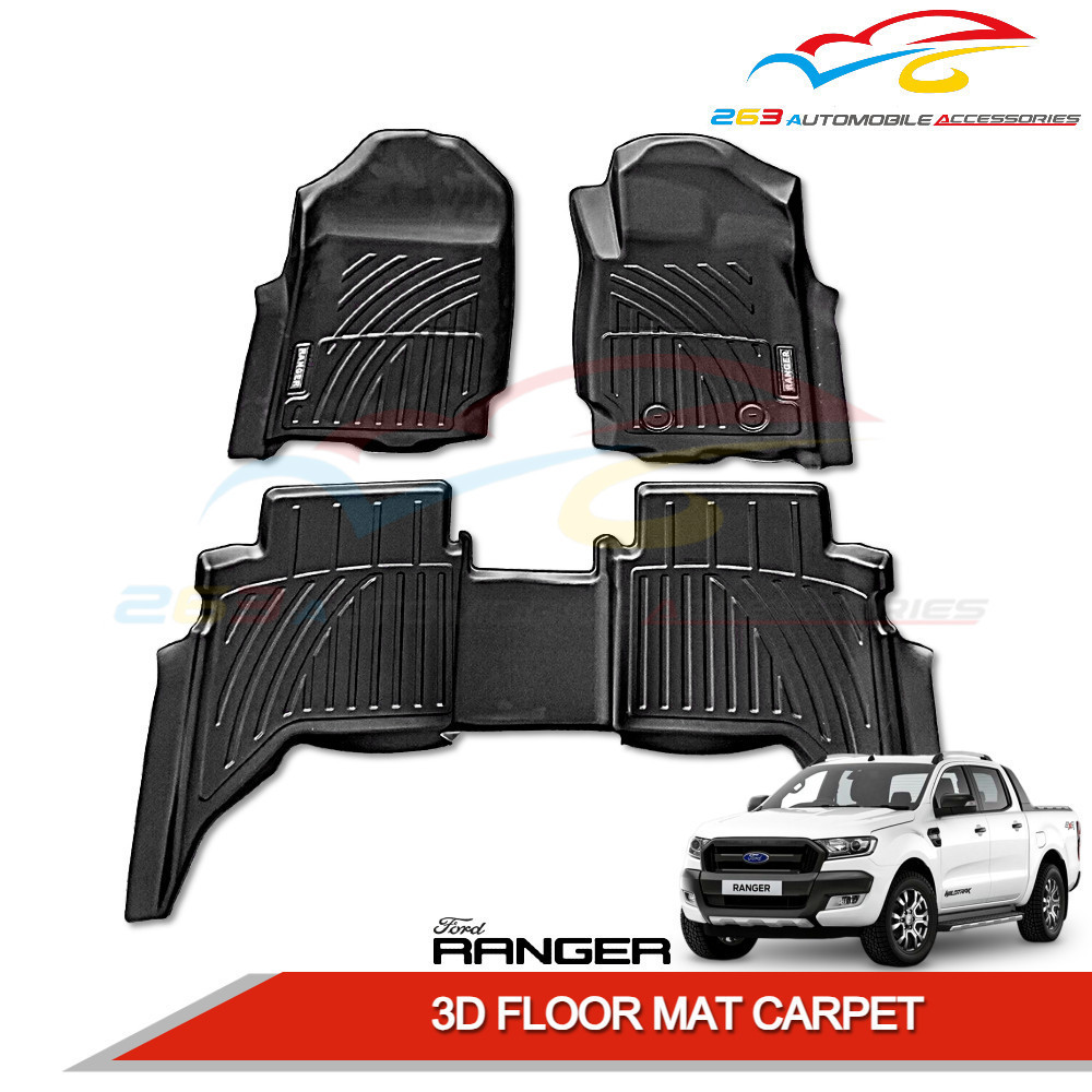 FORD RANGER RAPTOR T6 T7 T8 2012-2020 3D FLOOR MAT CARPET '3 PC/SET ...