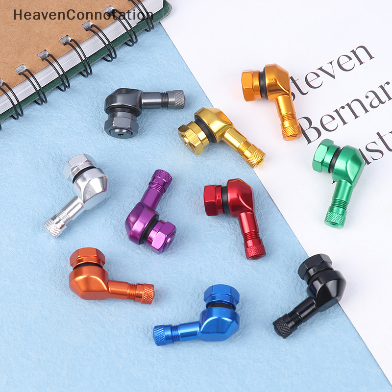 [HeavenConnotation] 2Pcs 90 Degree CNC Motorcycle Tire Valve Stems Universal Motorcycle Aluminum