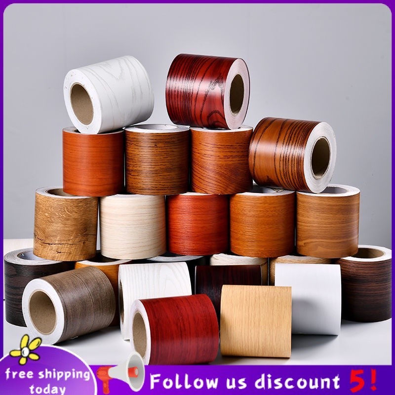 Se7ven Thickened Wood Grain Sticker Self-Adhesive Waistline Skirting ...