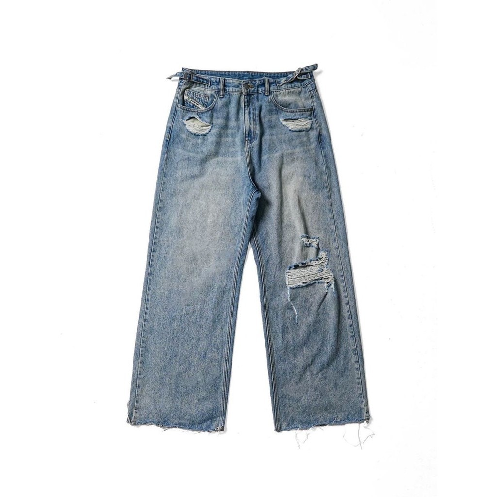 MASONPRINCE ADJUSTABLE RETRO RIPPED JEANS | Shopee Malaysia