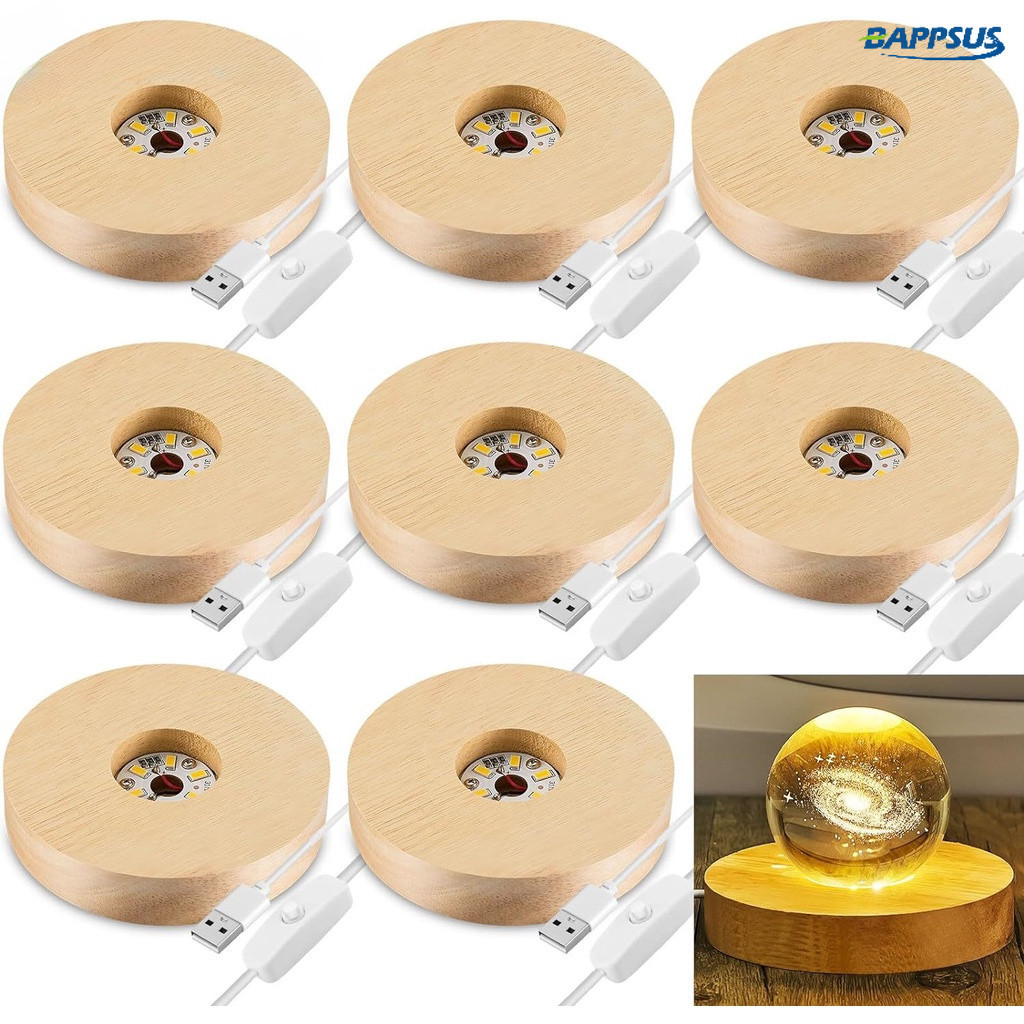[Better For You] Simple Round Wood LED Glowing Base- DIY Handmade ...