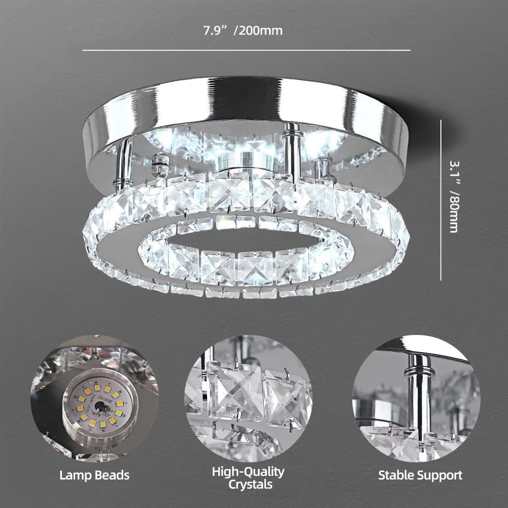 [Shangjia Lighting] Crystal LED Ceiling Light Round Minimalist Aisle ...