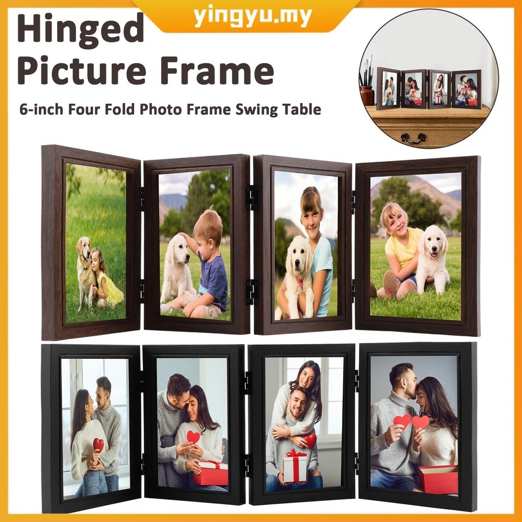 Hinged Picture Frames 4x6 inch Foldable Photo Frame with High ...