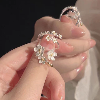 COD] and ins micro-inlaid zircon love ring female fashion light luxury  niche design star butterfly opening index finger