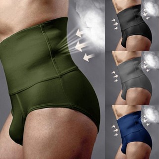 Men Compression High Waist Boxer Shorts Tummy Slim Body Shaper Girdle Pants  Soft