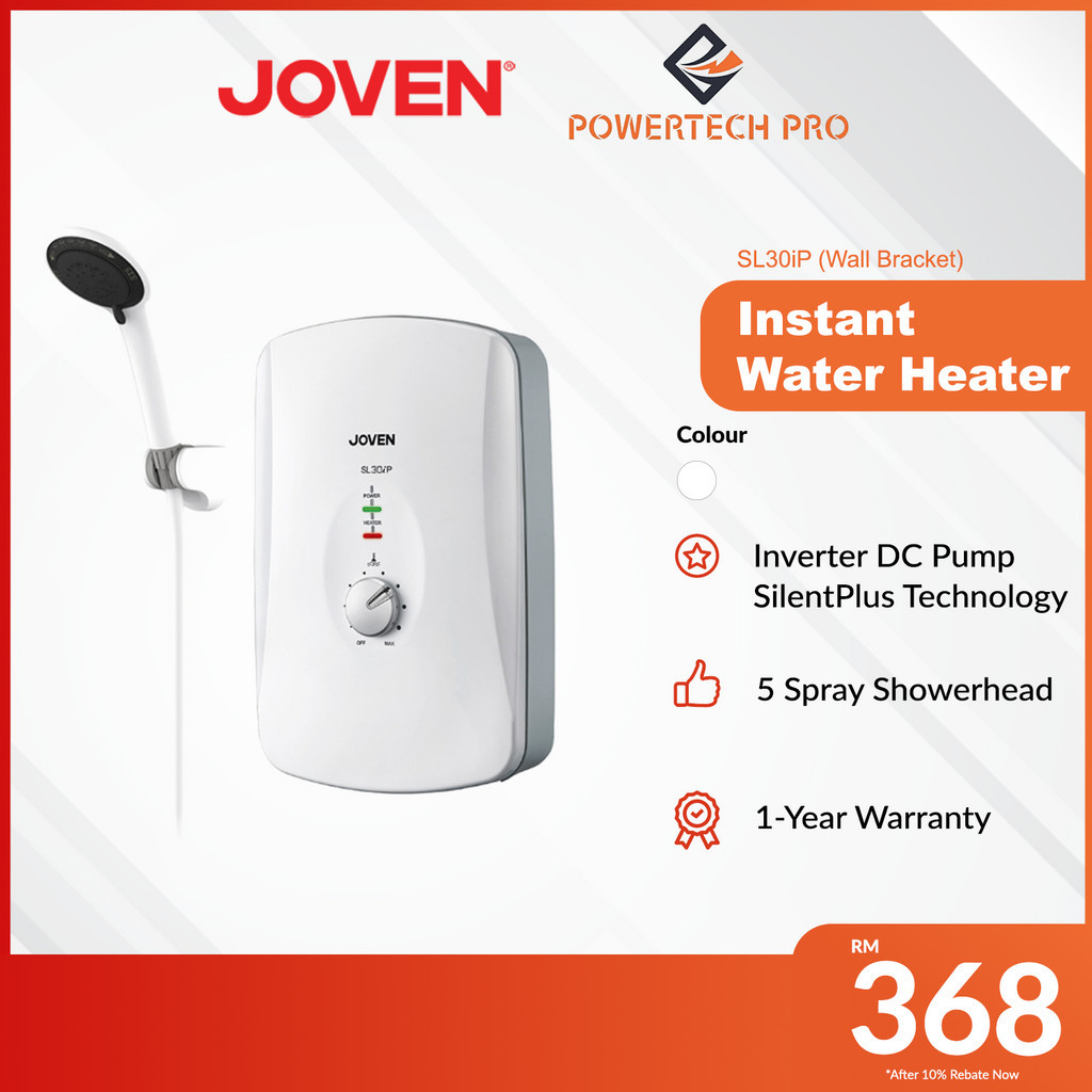 Joven Instant Water Heater with 5 Spray Showerhead DC Pump Silent ...