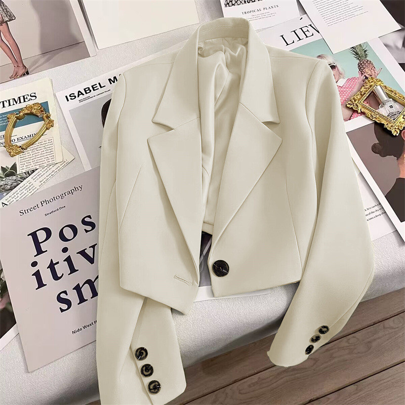 Cropped suit jacket women 2024 spring and autumn new style