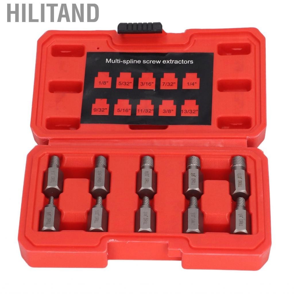 Hilitand 10 X Screw Extractor Hex Head Multi Spline Broken Removal Tool ...