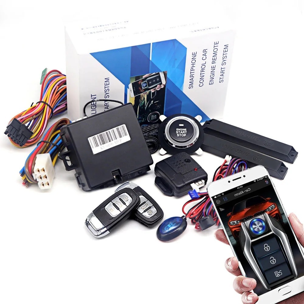 Car Alarm With Autostart Push One Button Auto Start Stop Keyless Entry ...