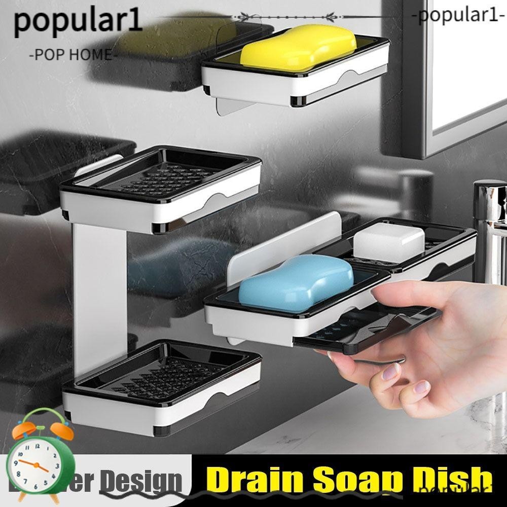 POP Soap Dish, Drawer Design Removable Soap Holder, Durable No Drilling ...