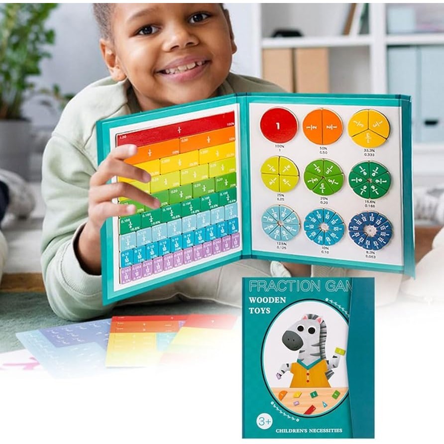 Math Books Magnetic Fraction Educational Puzzle, & Fraction