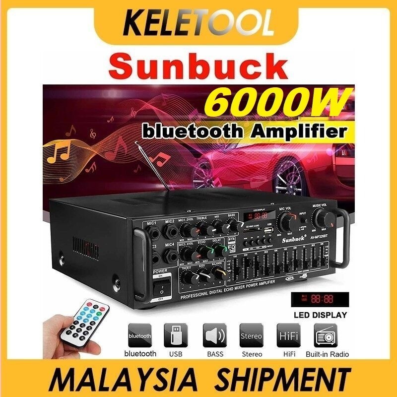 326BT 6000w Amplifier Bluetooth Version Stereo 2 Channel Hifi Stereo