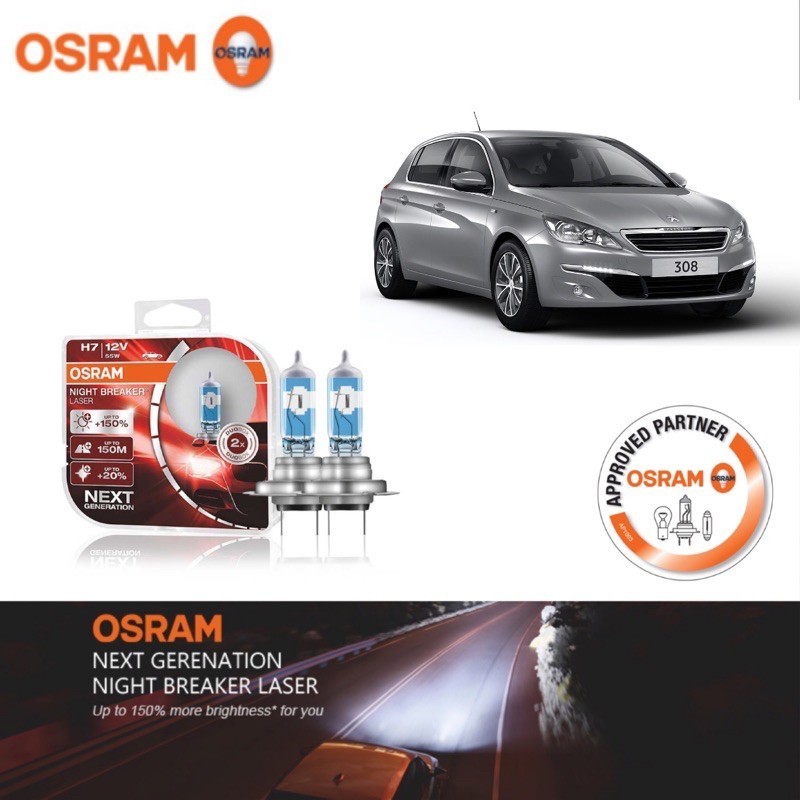OSRAM NBL H7 Headlight Bulb for Peugeot 308 (T9) (2015 2018) Shopee