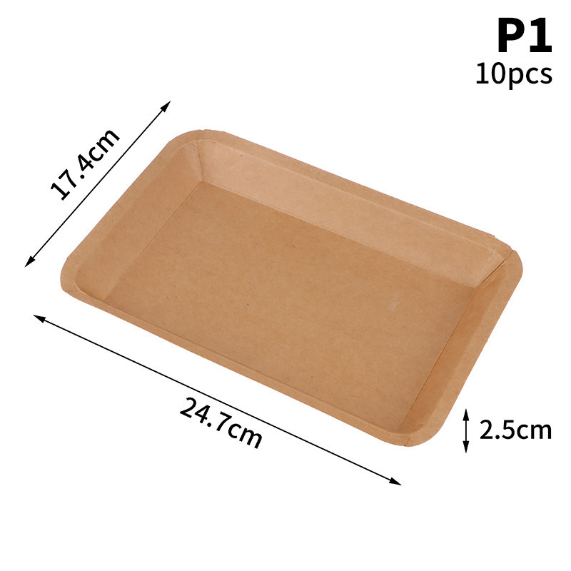 【tuilieyfish】 10pcs Square Paper Plate Party Plates Tableware Dessert 