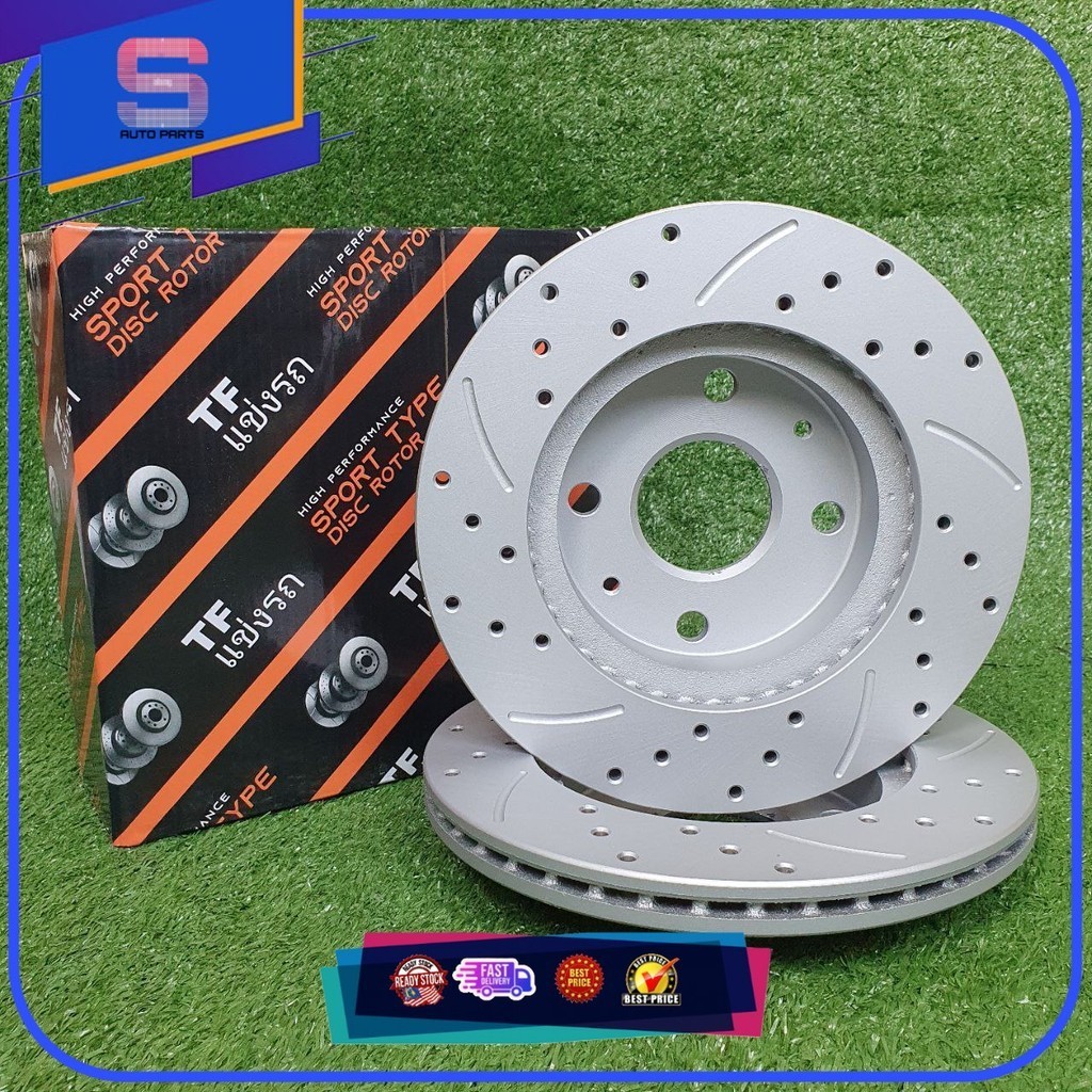 PERODUA MYVI 2011-2017/AXIA/BEZZA,ORIGINAL DRILLED&SLOTTED SPORT DISC ...