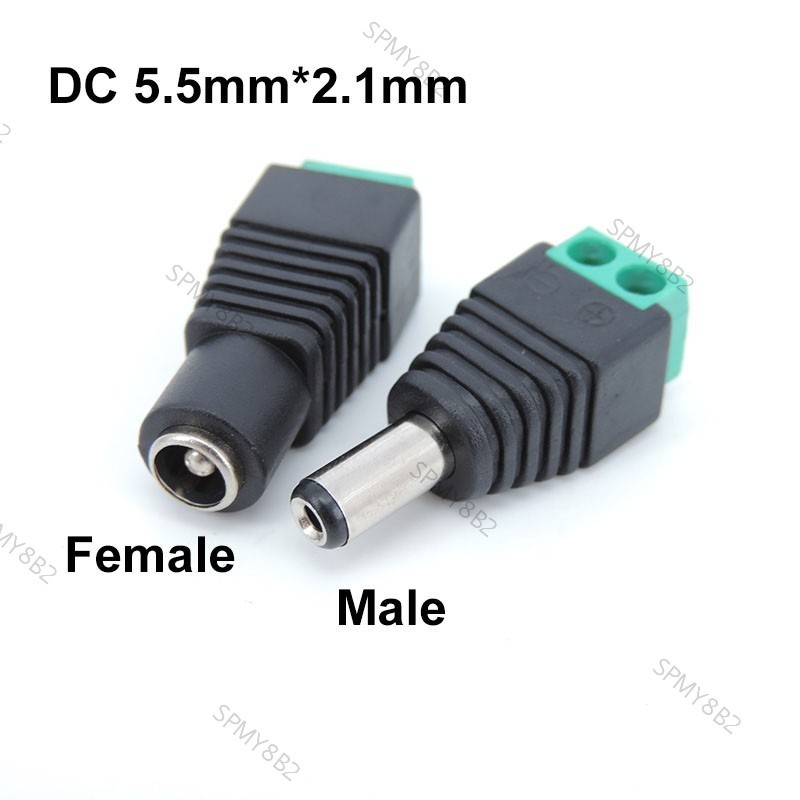 2.1mm x 5.5mm DC Female Male Power Plug Adapter Power Jack Adapter ...