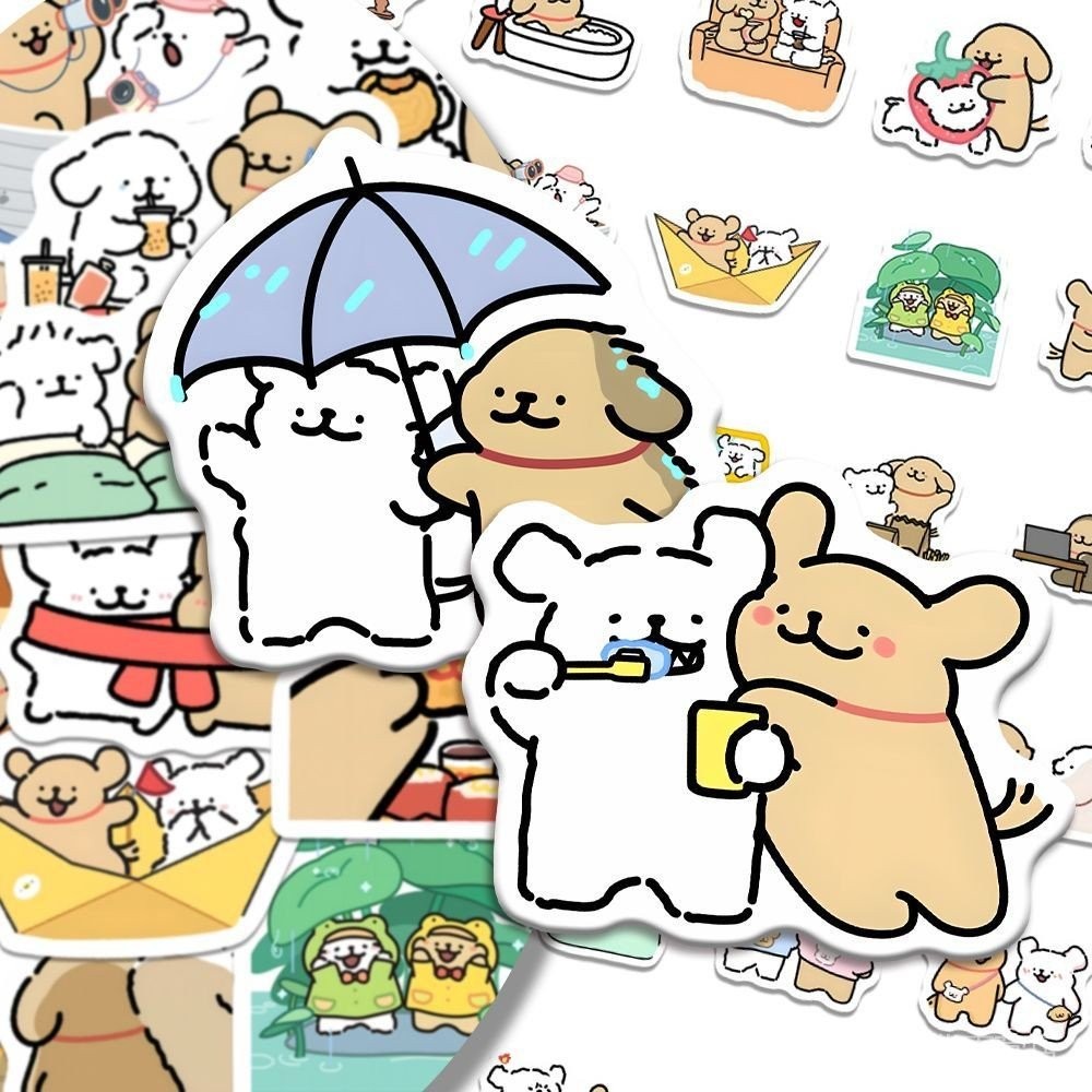 Sticker 线条小狗 贴纸 防水贴纸 手账贴纸 216张线条小狗的恋爱日常贴纸卡通可爱表情创意个性笔记本贴画DIY Line Dog ...
