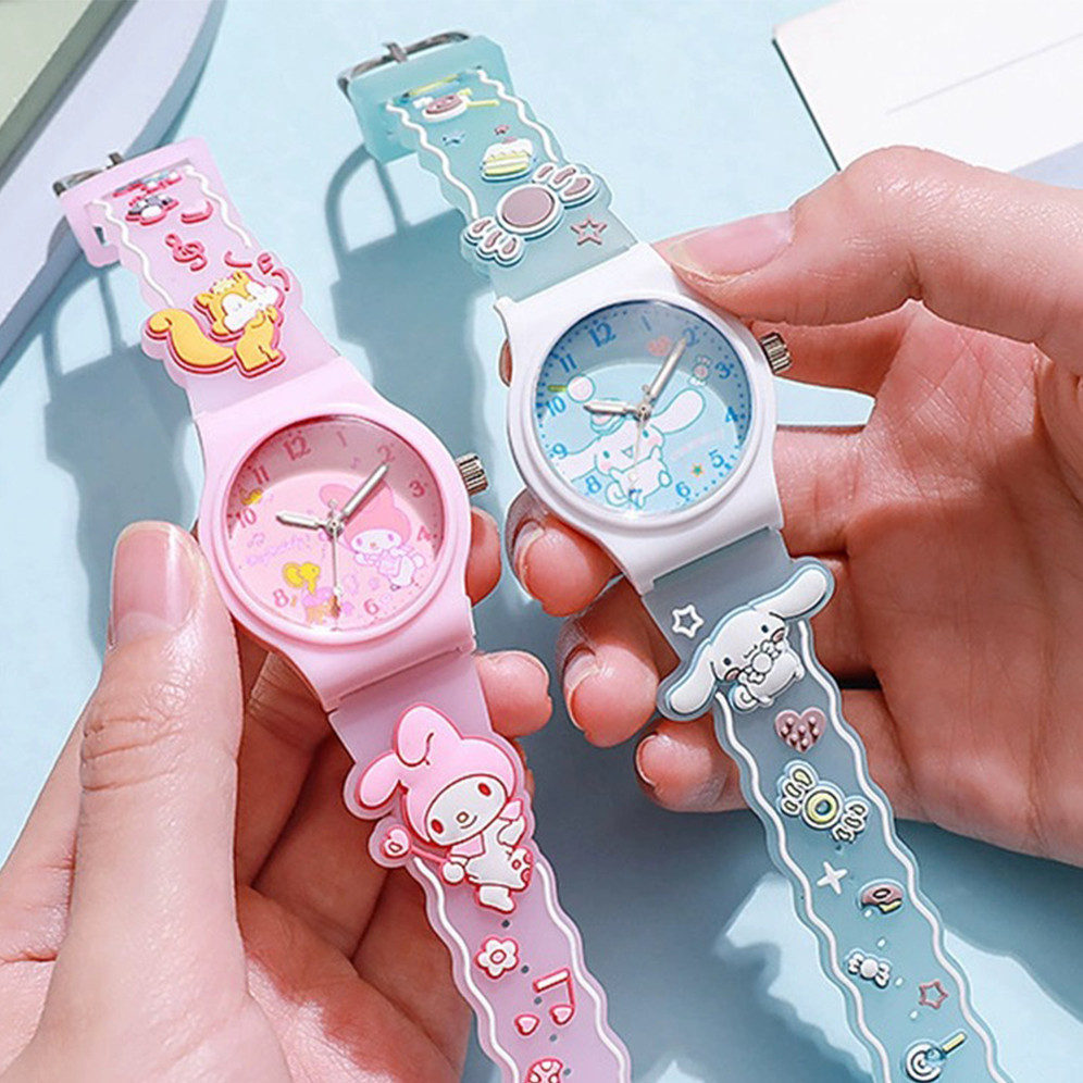 Sanrio Kuromi Cute Cartoon Kids Watch Jelly Sanrio Melody Elementary ...