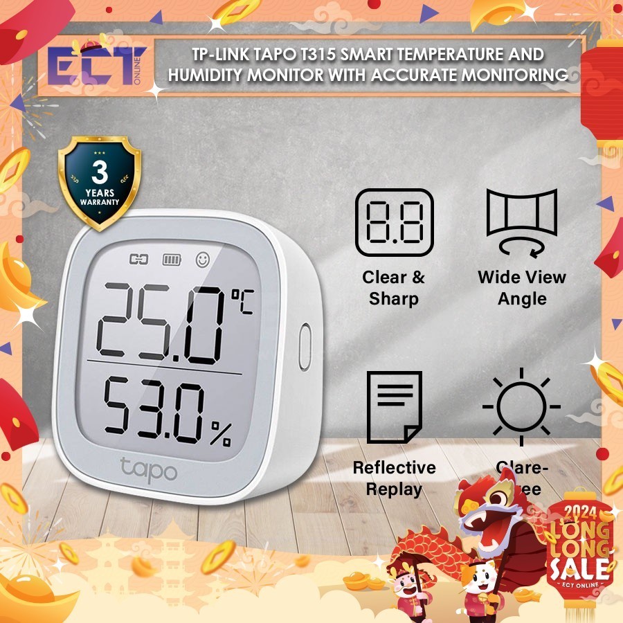 TP-Link Tapo T315 Smart Temperature And Humidity Monitor With Accurate ...