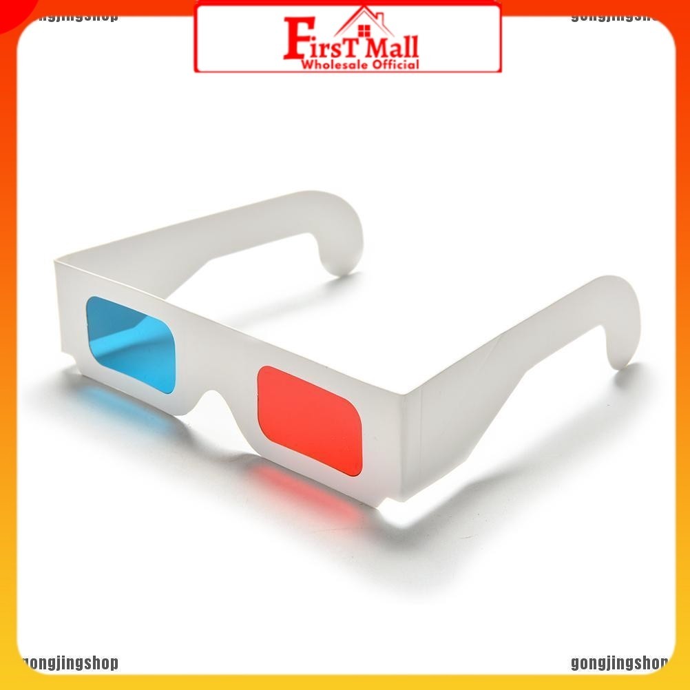 BESPORTBLE 10Pcs Disposable Paper 3D Glasses with Red and