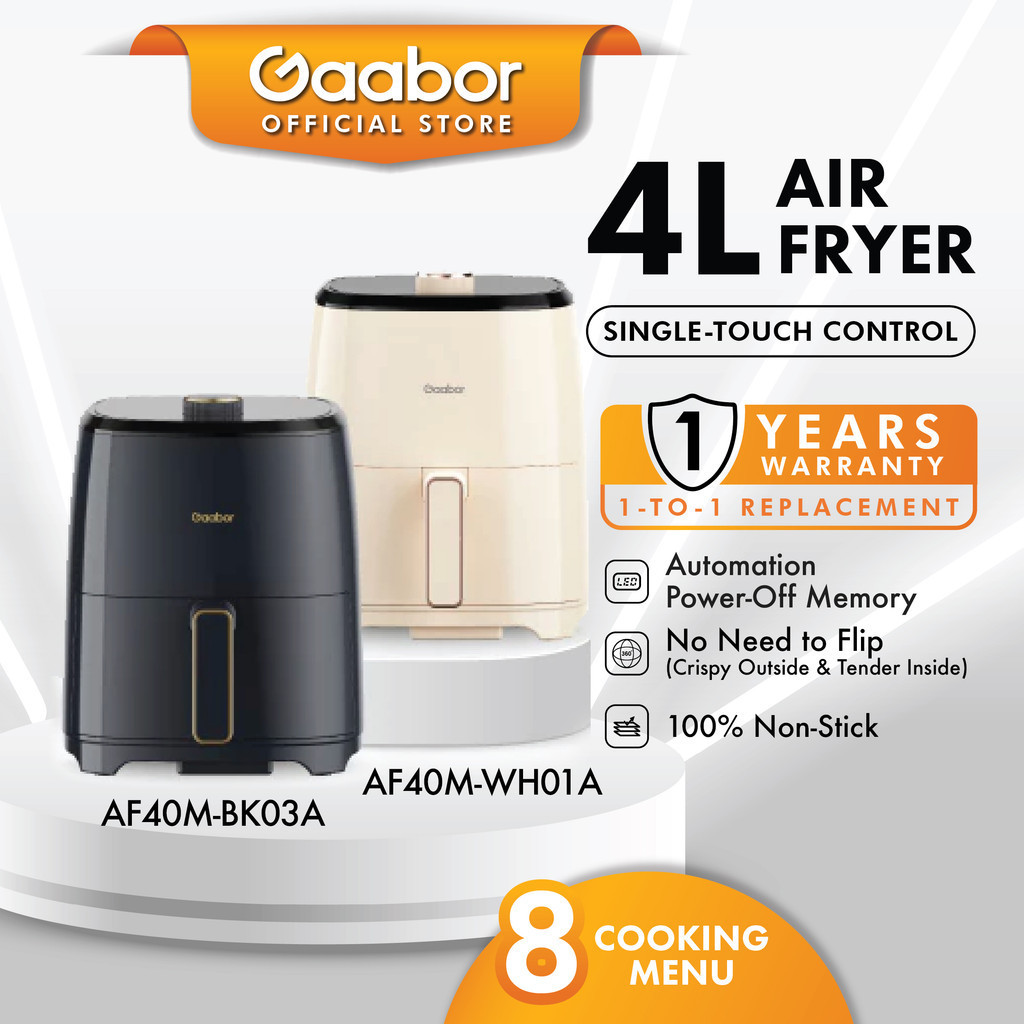 Gaabor 8 Menu Function NonStick Coating OilFree Air Fryer (4L) AF40M