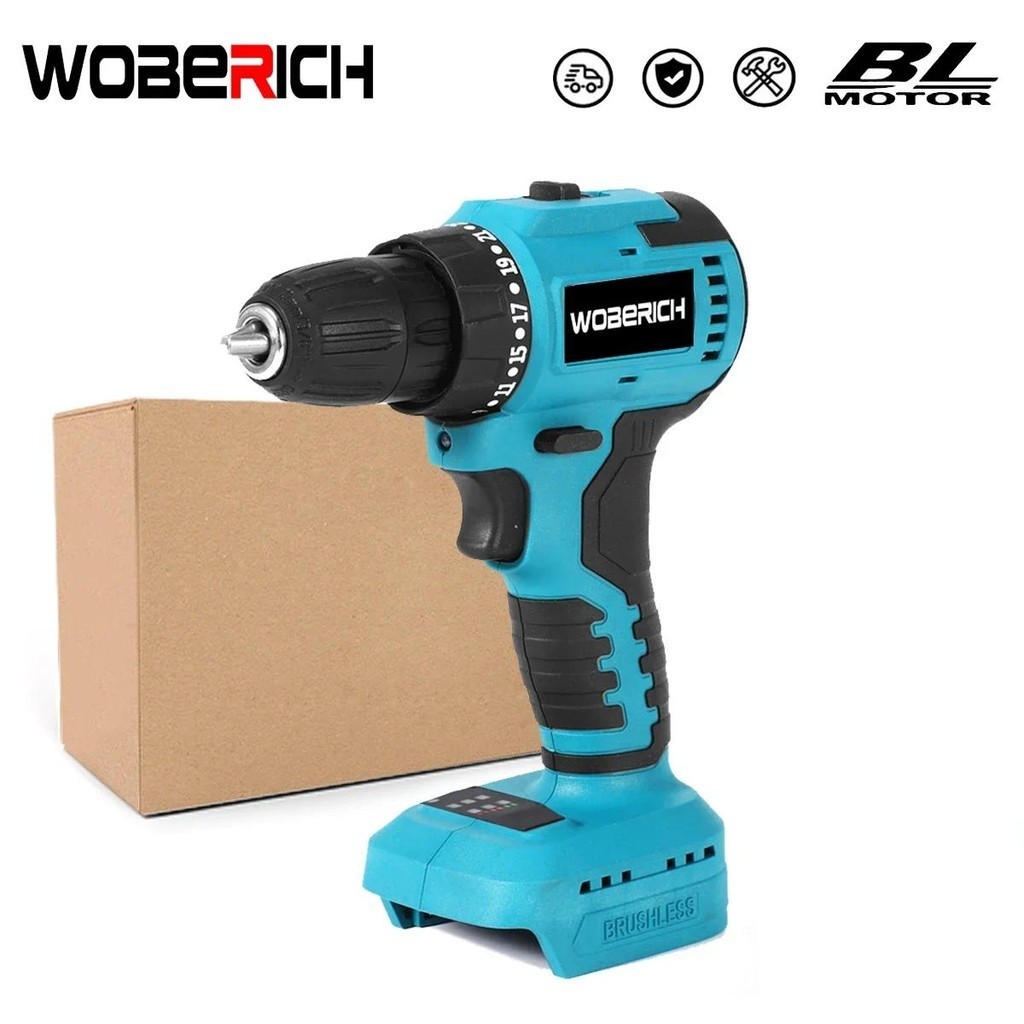 3 IN 1 Brushless Cordless Electric Impact Drill Flat Hammer Drilling ...