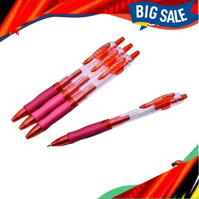 (4pcs) 0.7mm Pen Merah Dakwat Cair, Red Gel Pen, Pen Merah Gel | Shopee ...