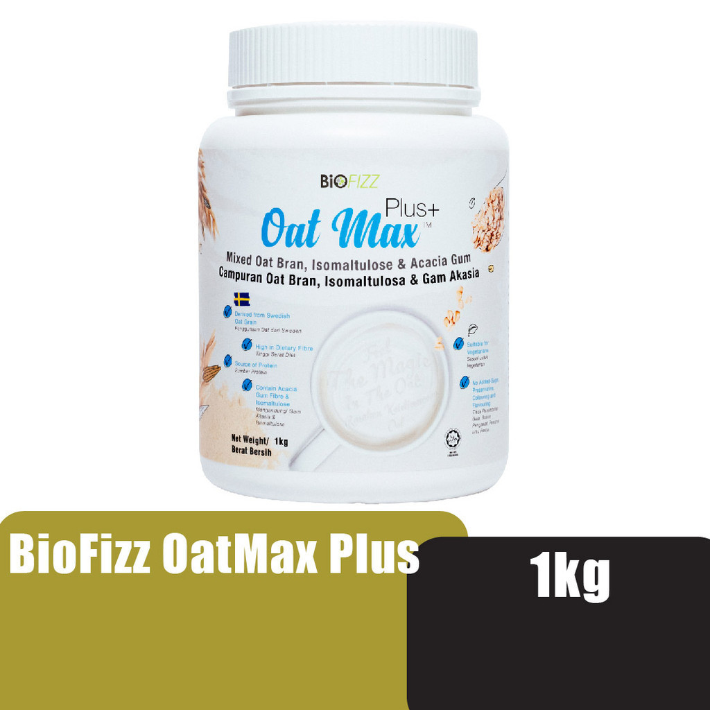 BIOFIZZ Oatmax Plus 1kg Oat Bran Powder Vegetarian Sugar Free