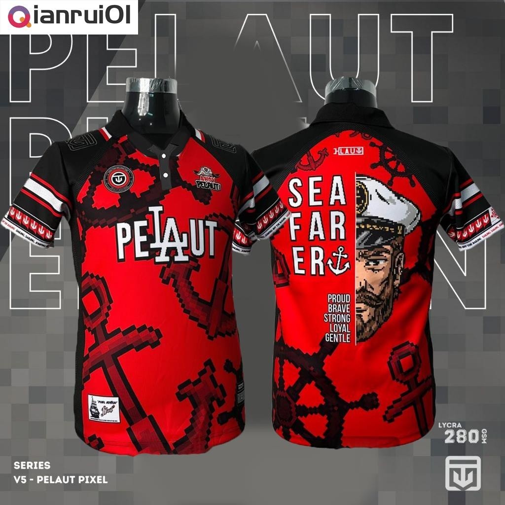 V5 : Pelaut Pixel Edition (Lycra 280GSM) 2024 Jersey Microfiber ...