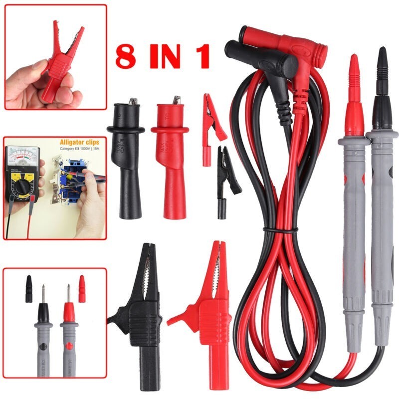 (MULSTORE) 1000V 10A Probe Test Lead Kit Alligator Clips For Clamp ...