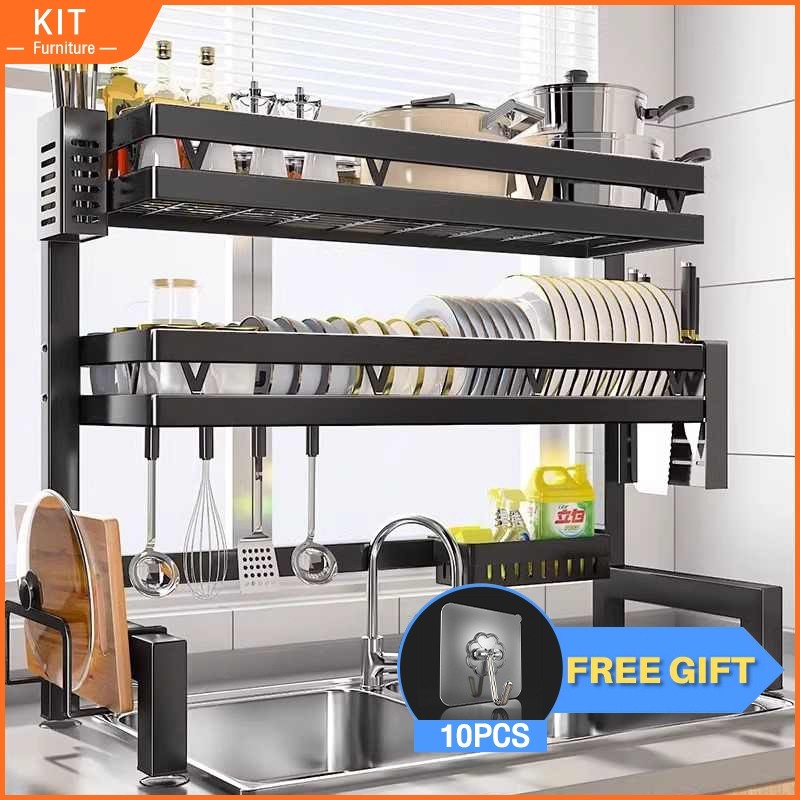 Kit Stainless Steel Sink Dish Rack Kitchen Organizer Rack Drying Rack ...