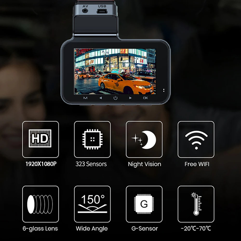 [WIFI] Dual Lens Dash Cam 1080P Front Rear View Camera Car DVR Camera ...